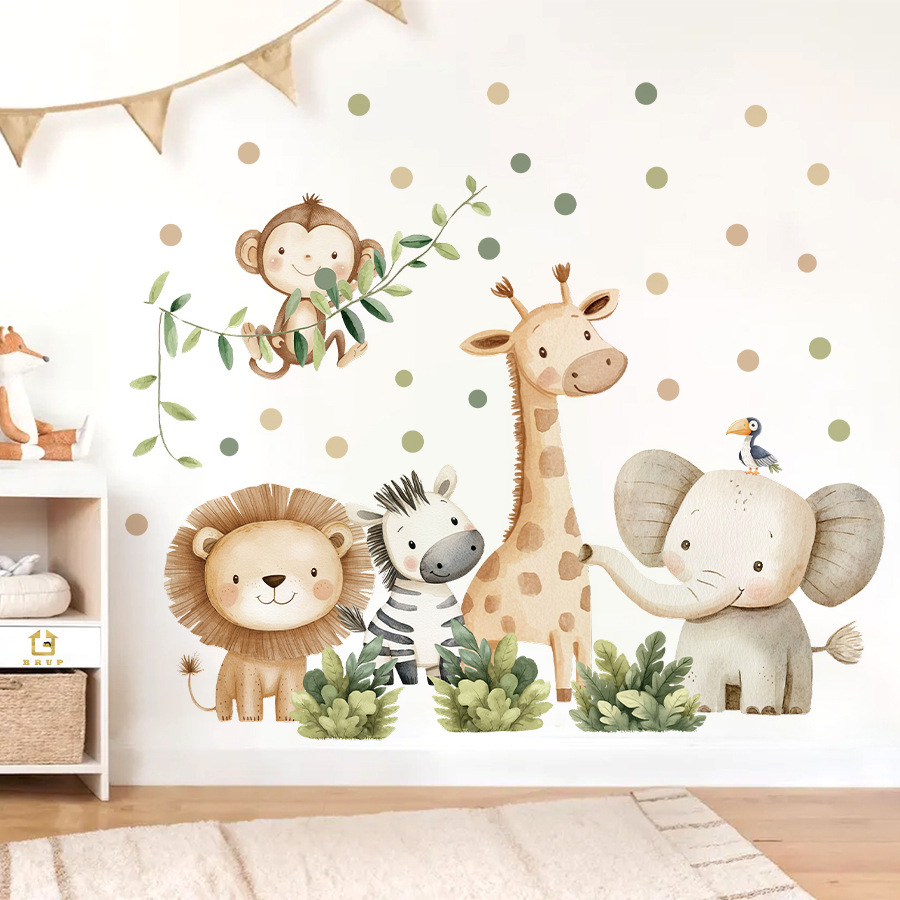 Baby Nursery Decor Boy - Boho Orman Hayvanları duvar çıkartmaları Çocuk