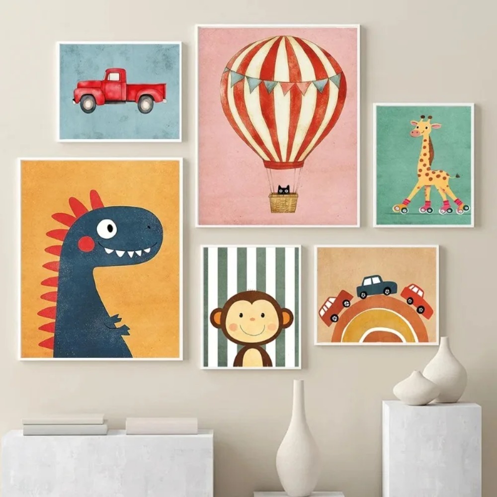 Baby Nursery Neutral - Kaplan Aslan Kurbağa Ayı Kedi Balon