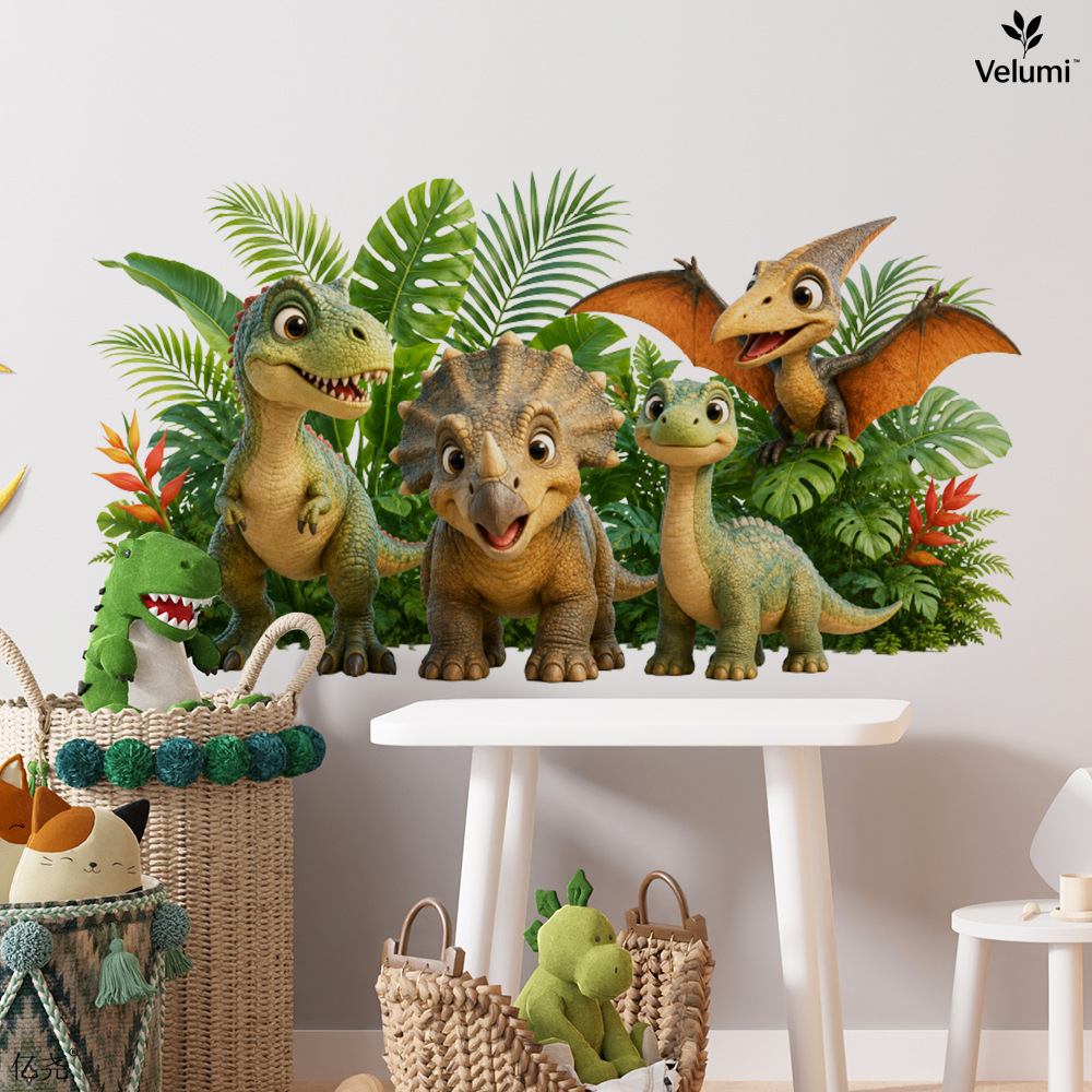 Baby Nursery Vinyl - Sevimli 3D Dinozor Duvar Çıkartmaları Çocuklar