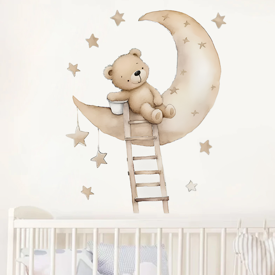 Sevimli Ayı Yıldız Bulut duvar - Baby Nursery Decor Boy incelemesi ve fiyatı
