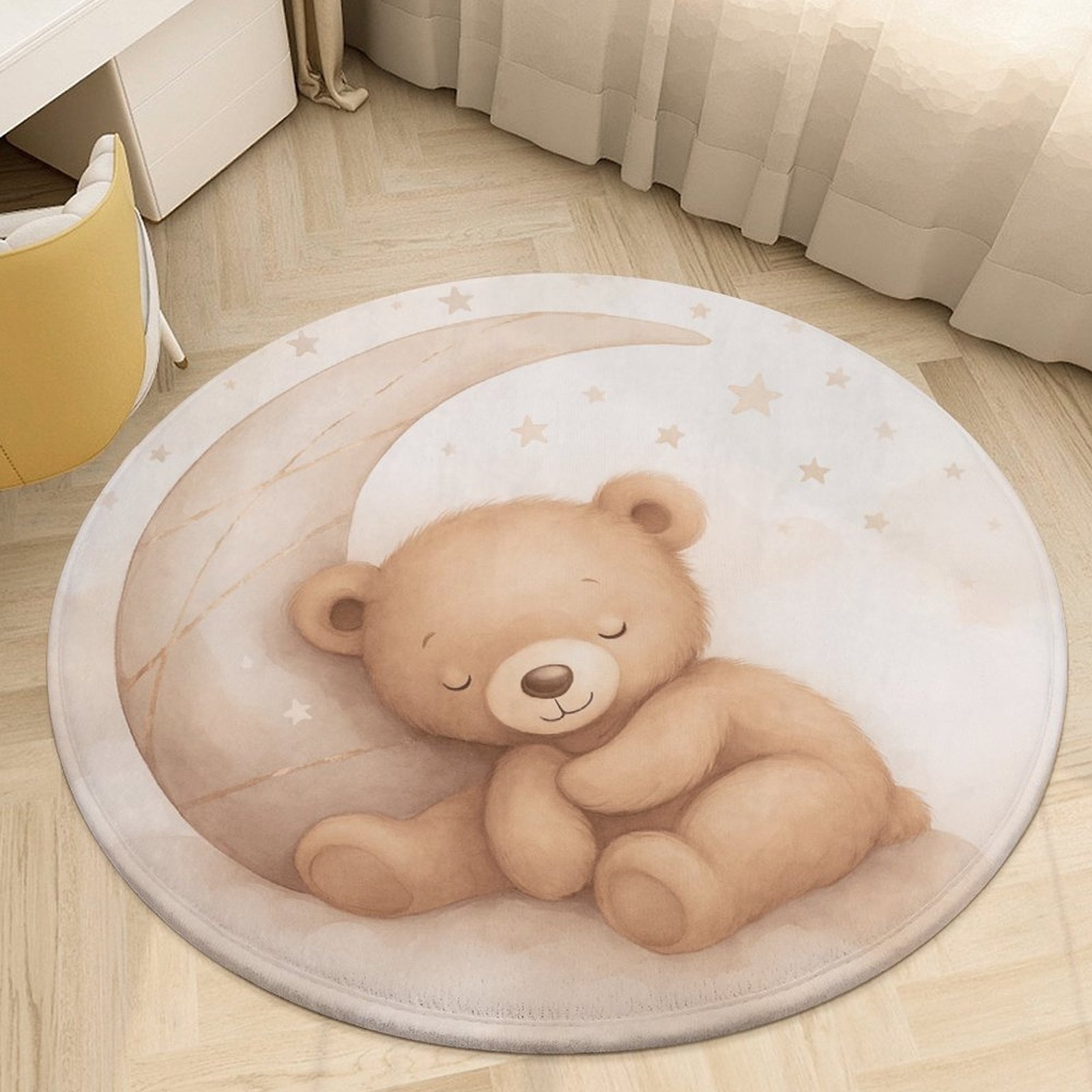 Sevimli Ayıcık Ay Desenli Pelu - Soft Rug Nursery incelemesi ve fiyatı