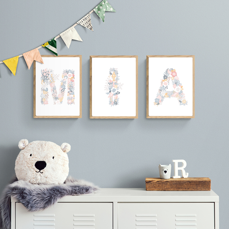 1 adet çerçevesiz çiçek alfabe - Baby Nursery Pink incelemesi ve fiyatı