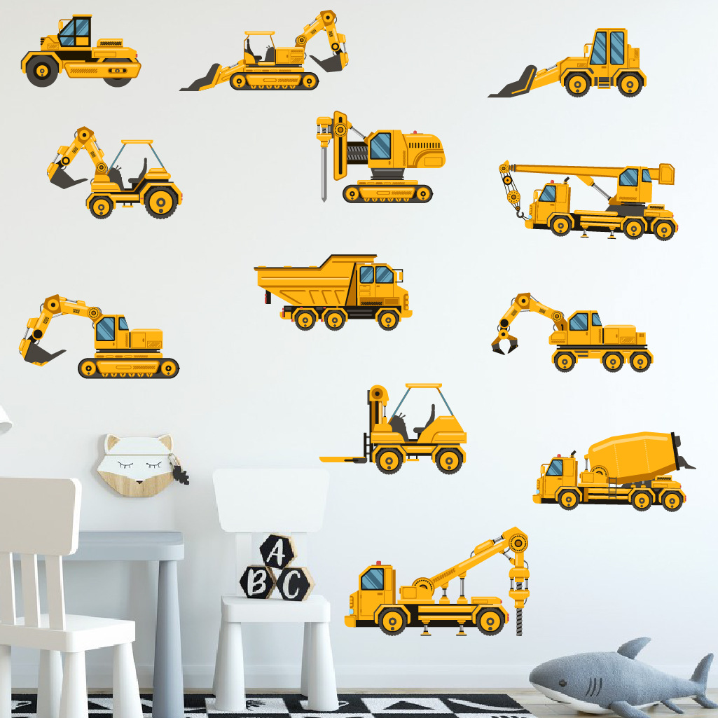 Karikatür Ekskavatör Mühendisl - Baby Nursery Vinyl incelemesi ve fiyatı
