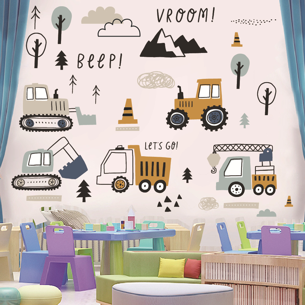 Karikatür Ekskavatör Mühendisl - Baby Nursery Vinyl incelemesi ve fiyatı