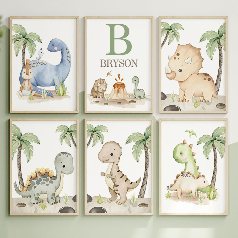 6 Çeşit Nötr Dinozor Kanvas Ta - Baby Nursery Neutral incelemesi ve fiyatı