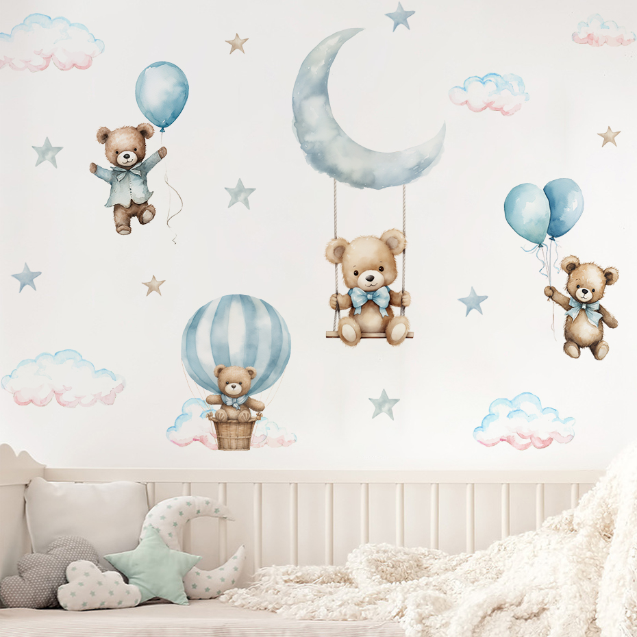 Suluboya Ayı Sıcak Hava Balonu - Baby Nursery Decor Boy incelemesi ve fiyatı