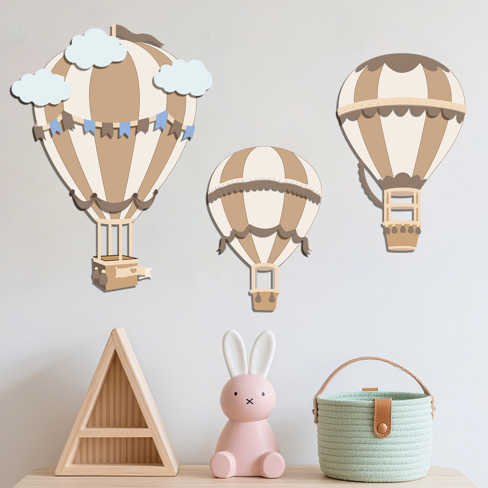 Nötr Sıcak Hava Balonu Ahşap D - Baby Nursery Neutral incelemesi ve fiyatı