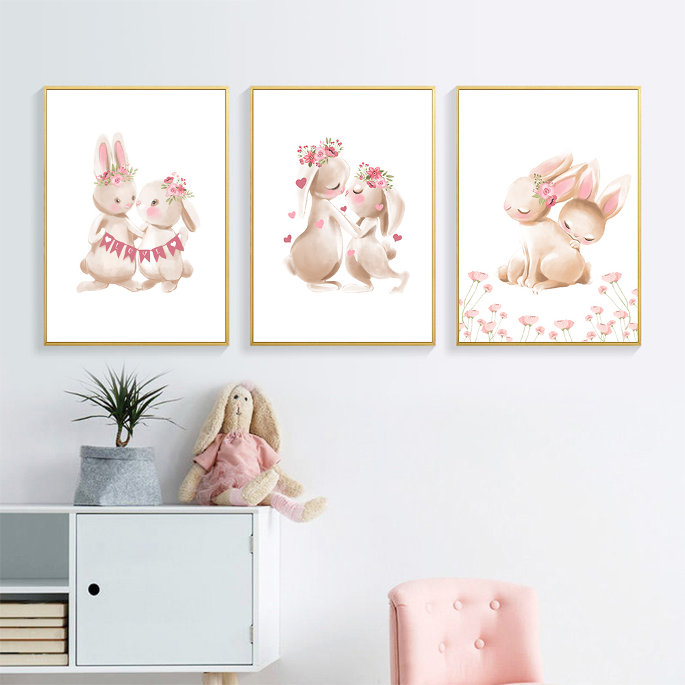 Tavşan hayvan baskısı, pembe ç - Baby Nursery Pink incelemesi ve fiyatı