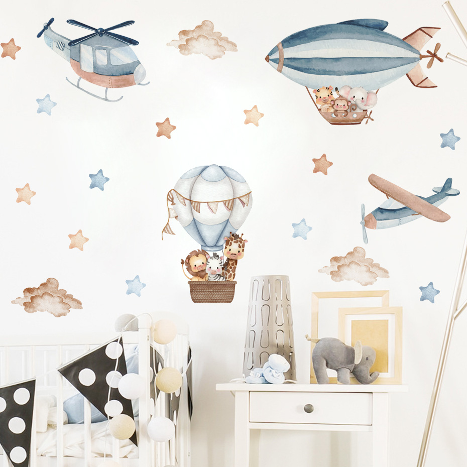 Suluboya Hayvanlar Sıcak Hava  - Baby Nursery Decor Boy incelemesi ve fiyatı