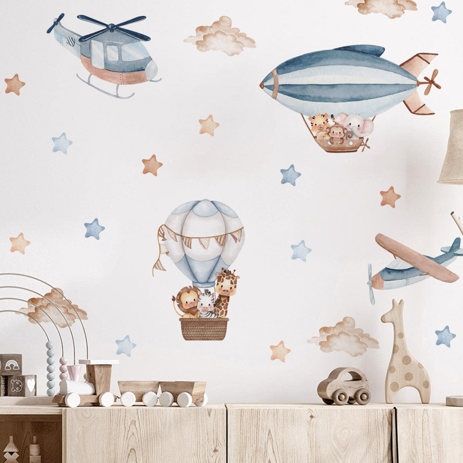 Suluboya Hayvanlar Sıcak Hava  - Baby Nursery Decor Boy incelemesi ve fiyatı