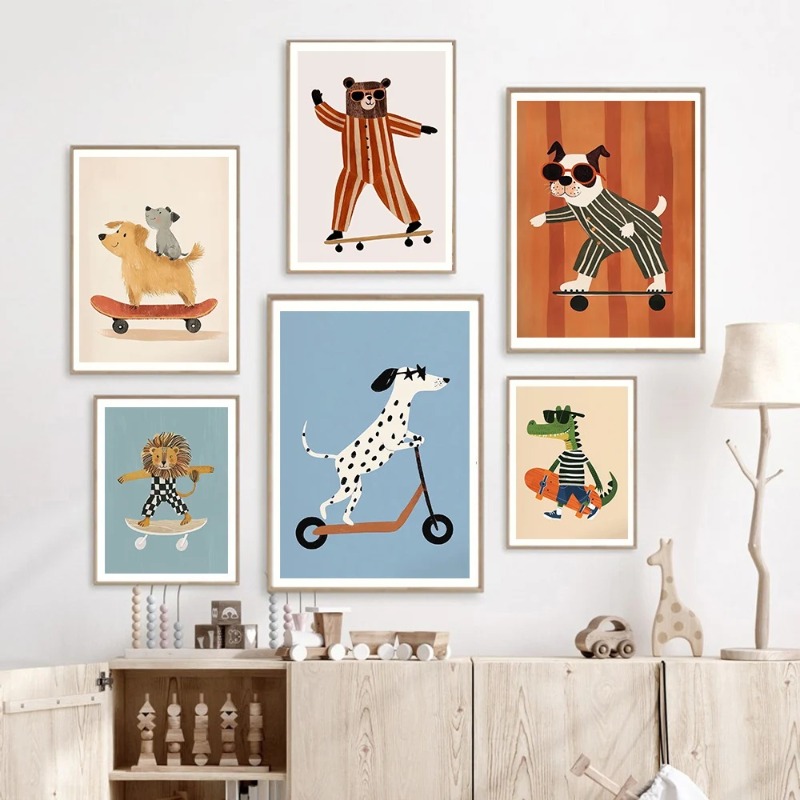 1 adet çerçevesiz Komik Hayvan - Baby Nursery Neutral incelemesi ve fiyatı