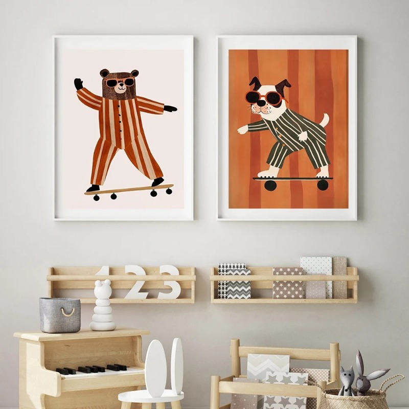 1 adet çerçevesiz Komik Hayvan - Baby Nursery Neutral incelemesi ve fiyatı