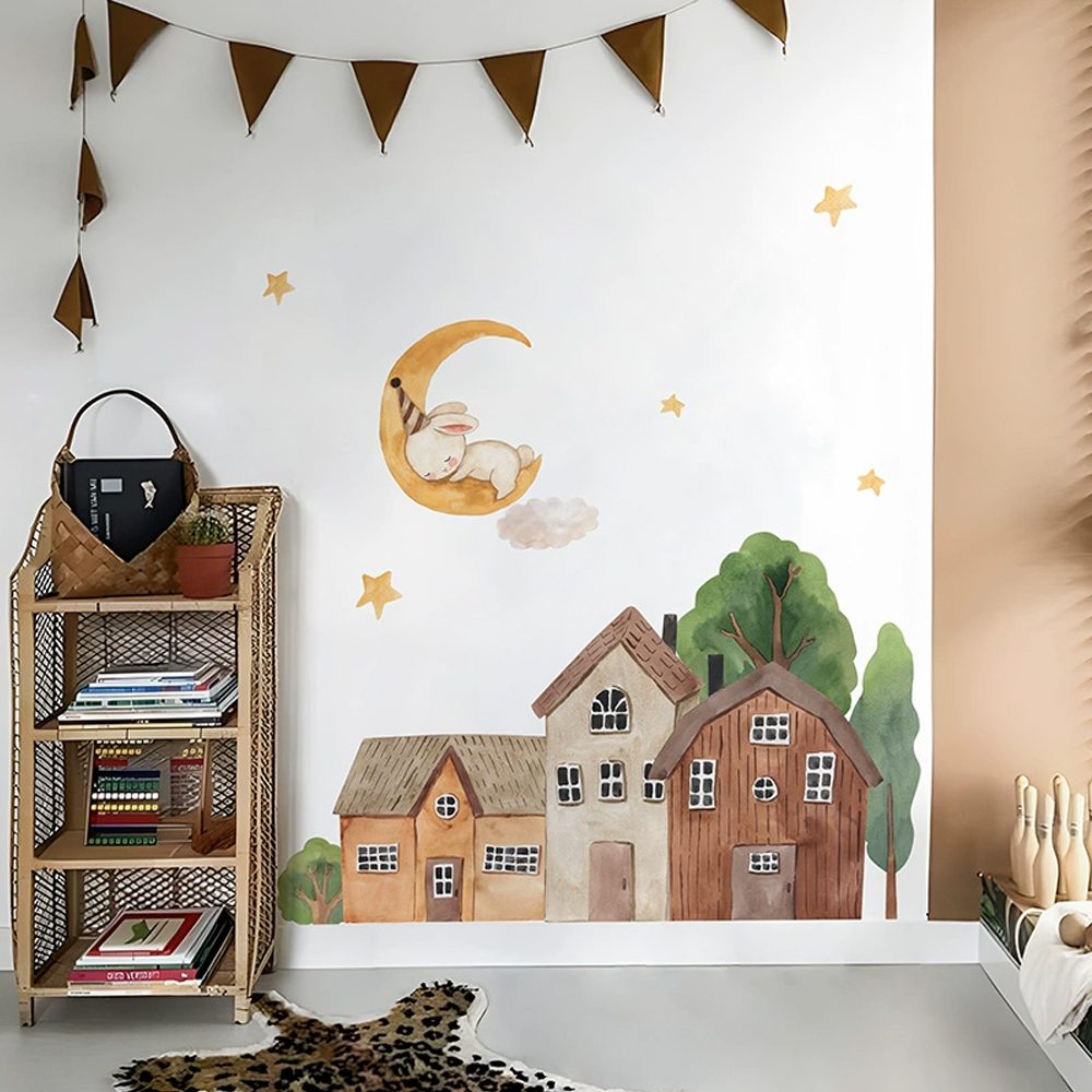 Kumaş karikatür orman eski şeh - Baby Nursery Vinyl incelemesi ve fiyatı