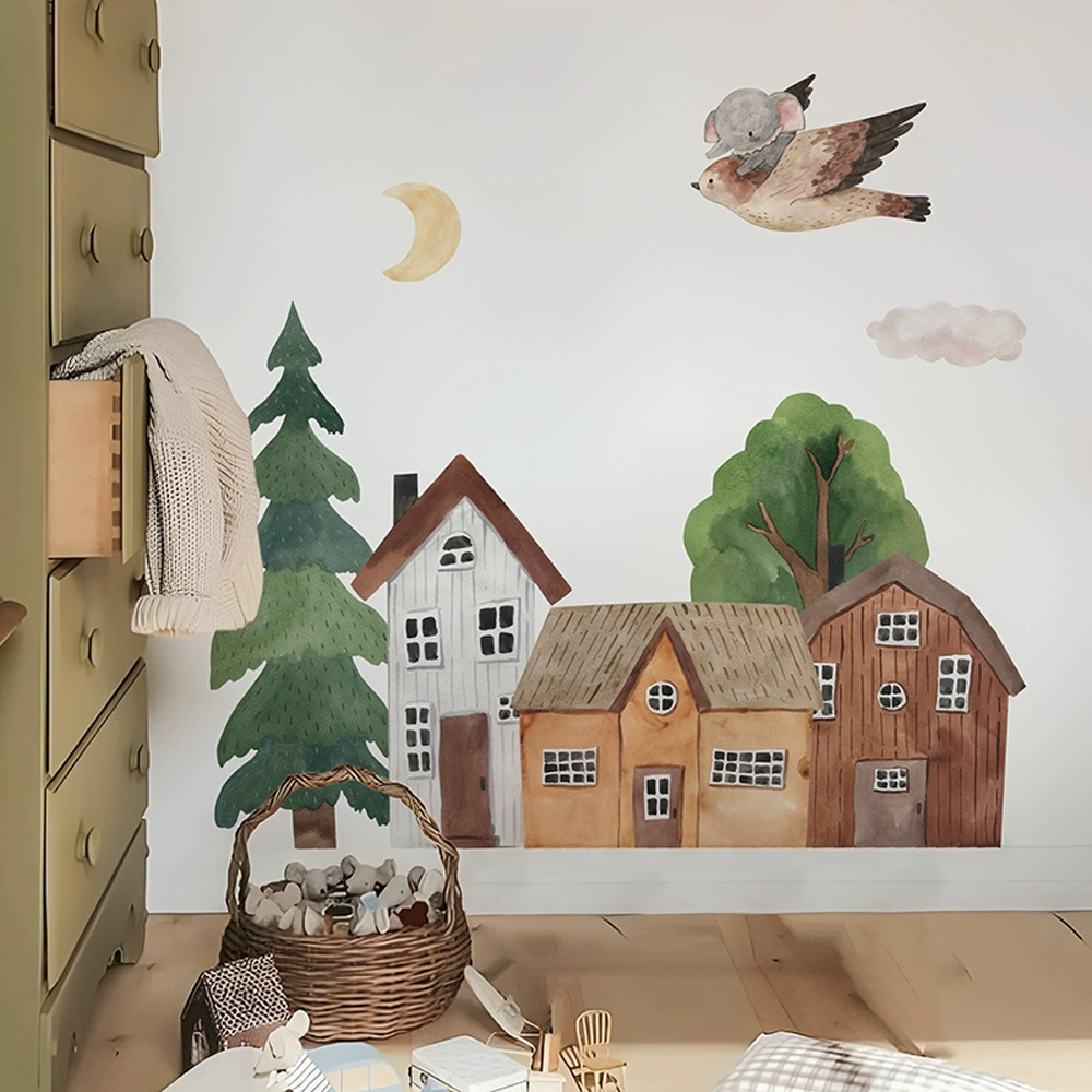 Kumaş karikatür orman eski şeh - Baby Nursery Vinyl incelemesi ve fiyatı